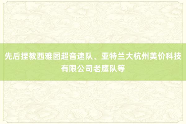 先后捏教西雅图超音速队、亚特兰大杭州美价科技有限公司老鹰队等