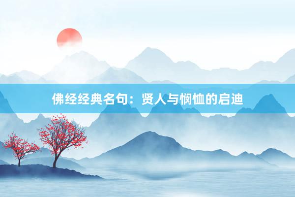 佛经经典名句：贤人与悯恤的启迪